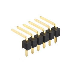 Pitch 2.54mm 90° 单排 DIP 单塑排针 弯平面 PC :6.0MM